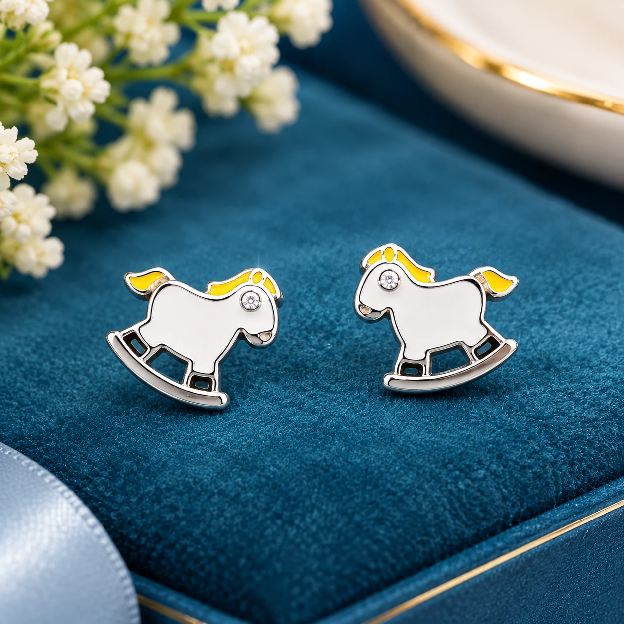 playful rocking-horse silver earrings