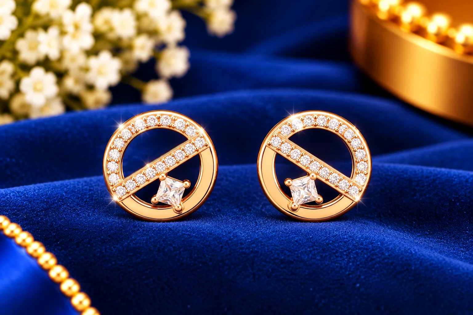 Eye-catching sparkling pavé silver earrings