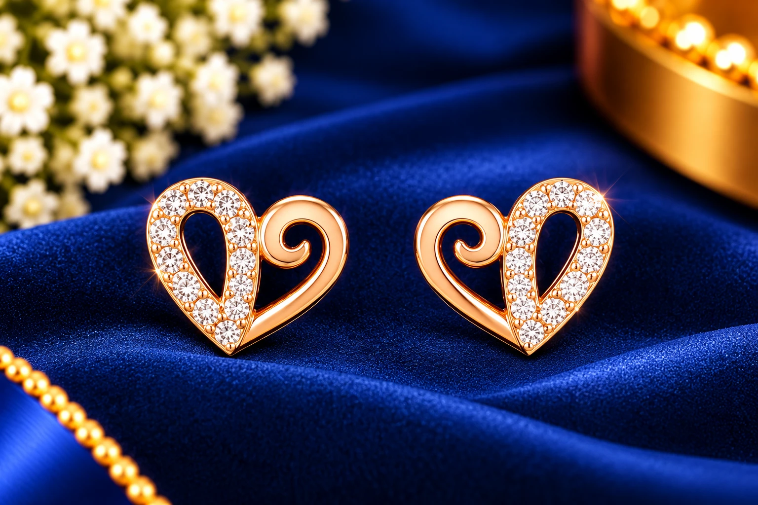 Heart Stud silver Earrings