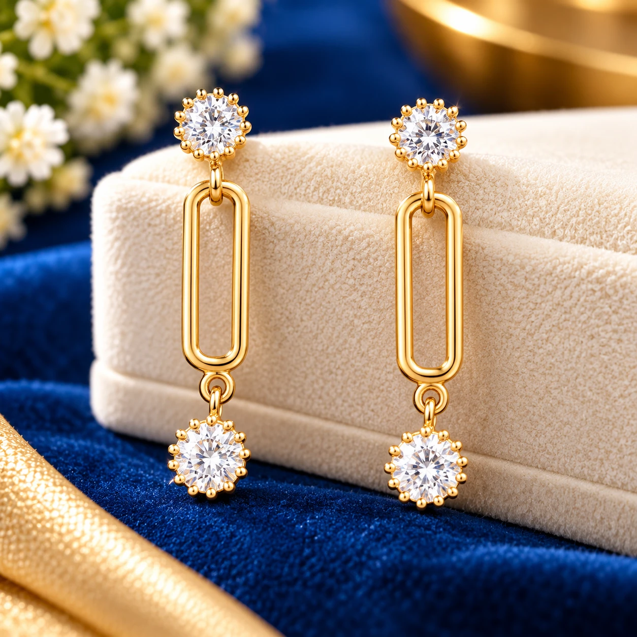 gold-tone finish adds a luxurious and contemporary touch silver earrings