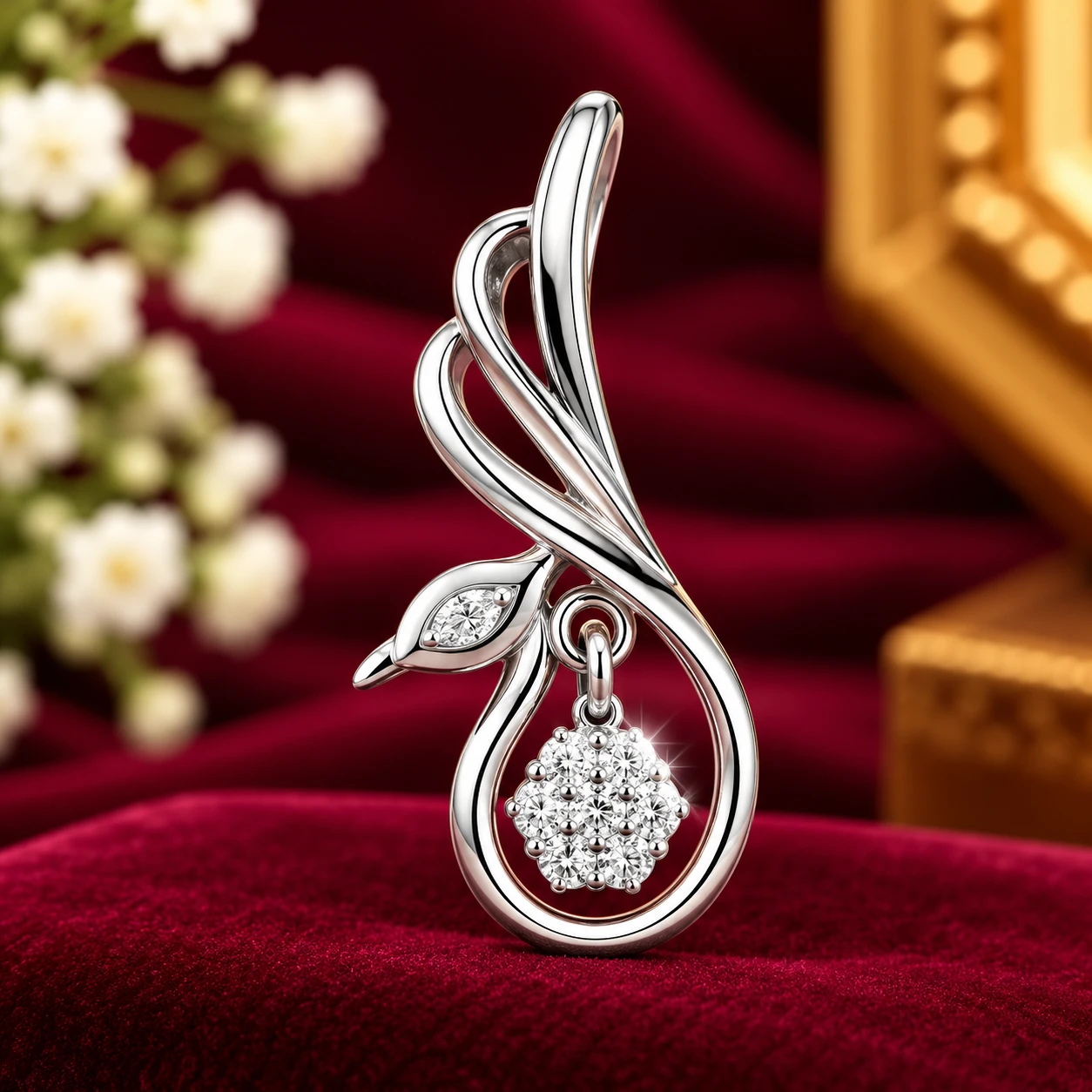 Leaf-Design silver Pendant