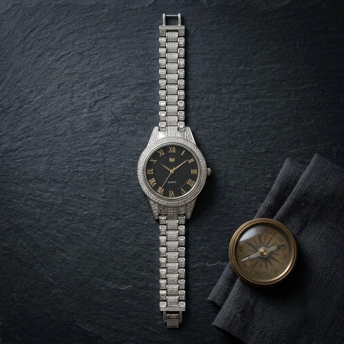Classic Black Dial Silver Watch