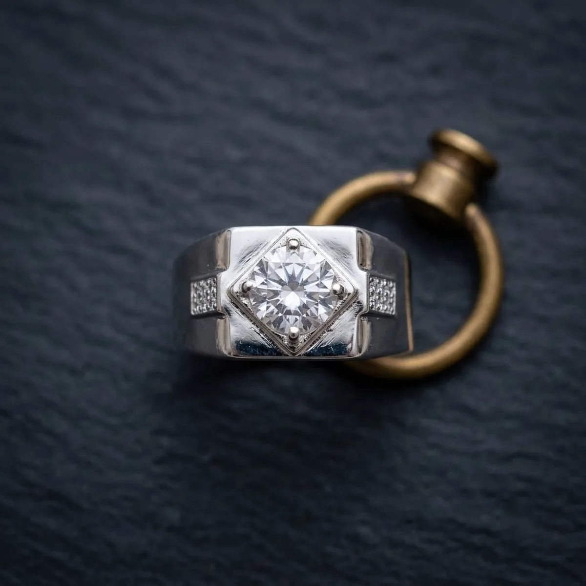 CZ Cluster Cocktail Silver Ring