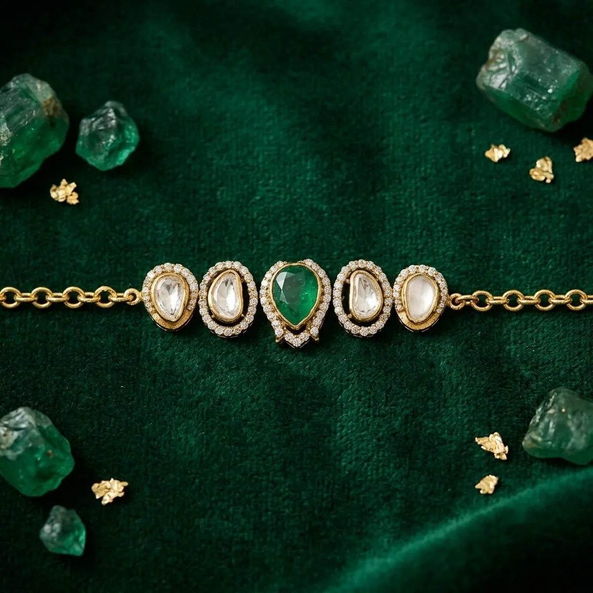 Kundan Oval Stone Bracelet