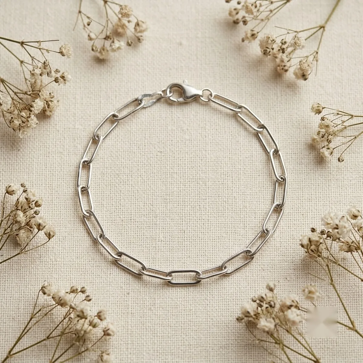 Paperclip Chain Silver Bracelet